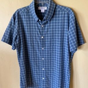 Mizzen+Main Performance, SS Shirt - Blue Plaid- Large Trim Fit